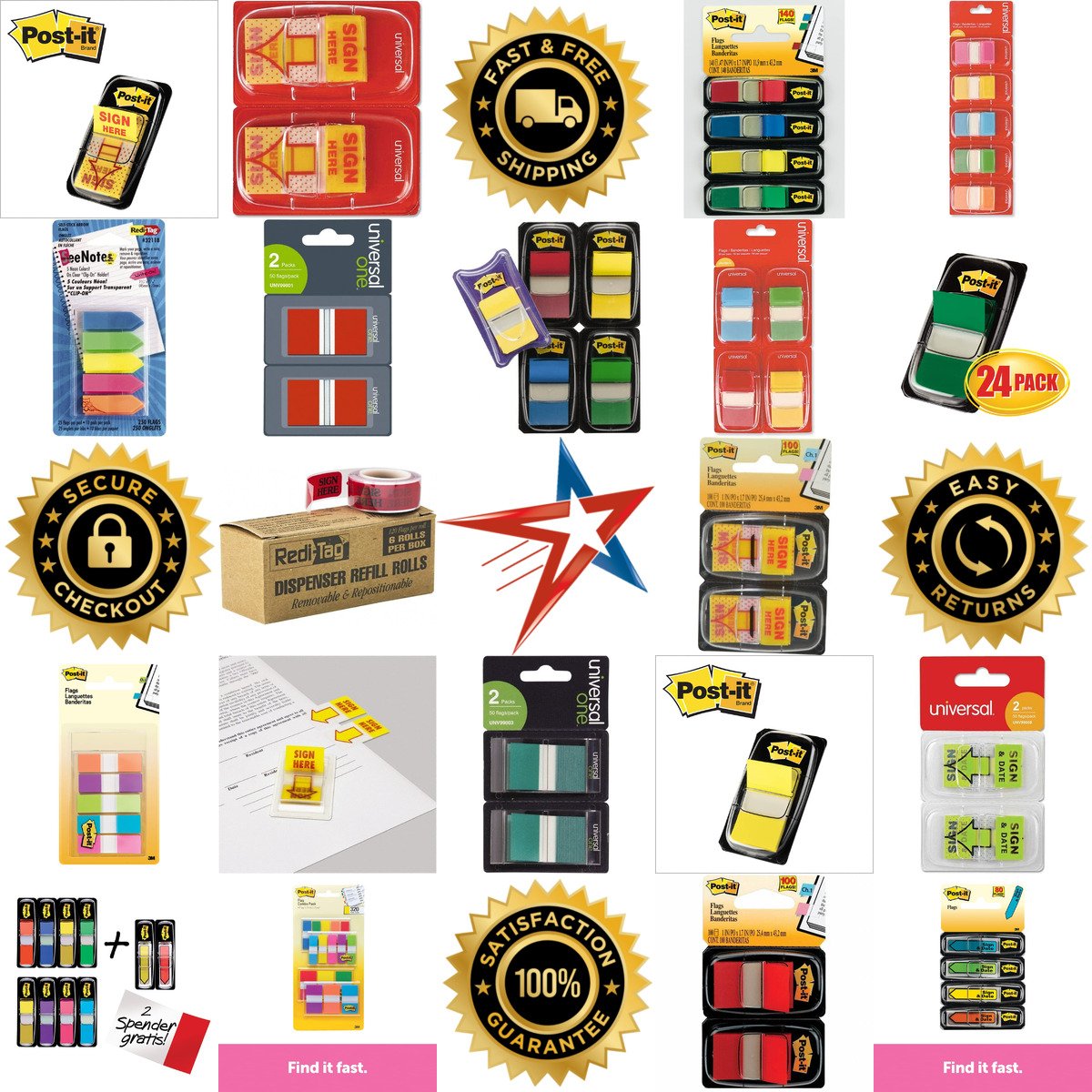 A selection of Self Stick Page Flags products on GoVets