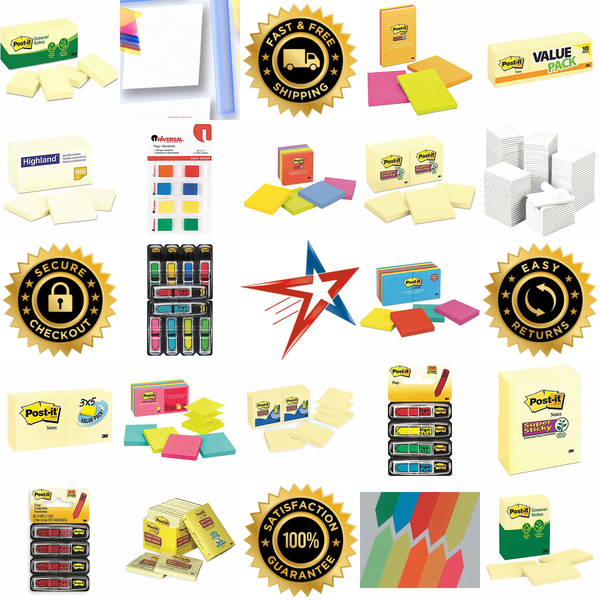 A selection of Sticky Notes and Page Markers products on GoVets
