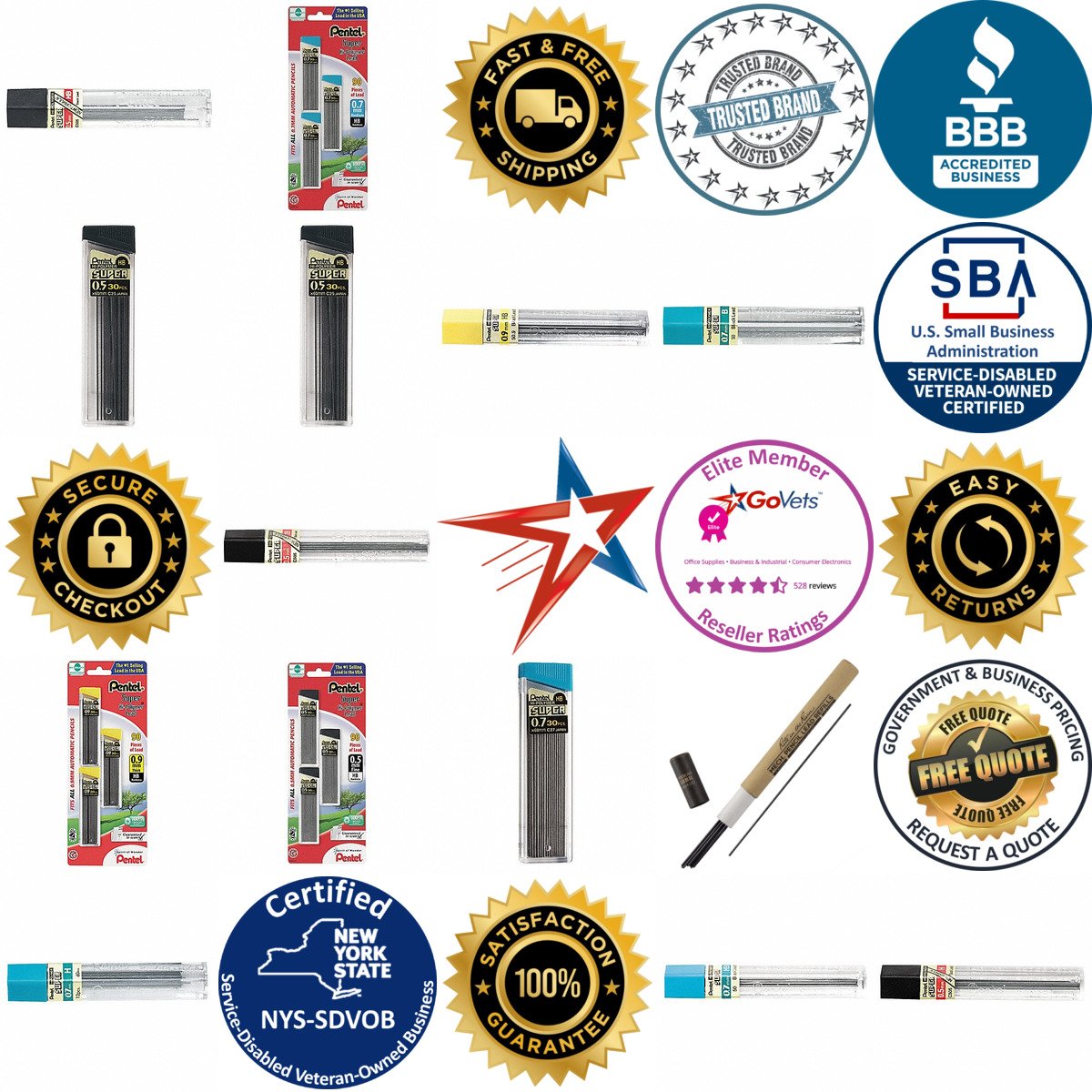 A selection of Lead Refills products on GoVets