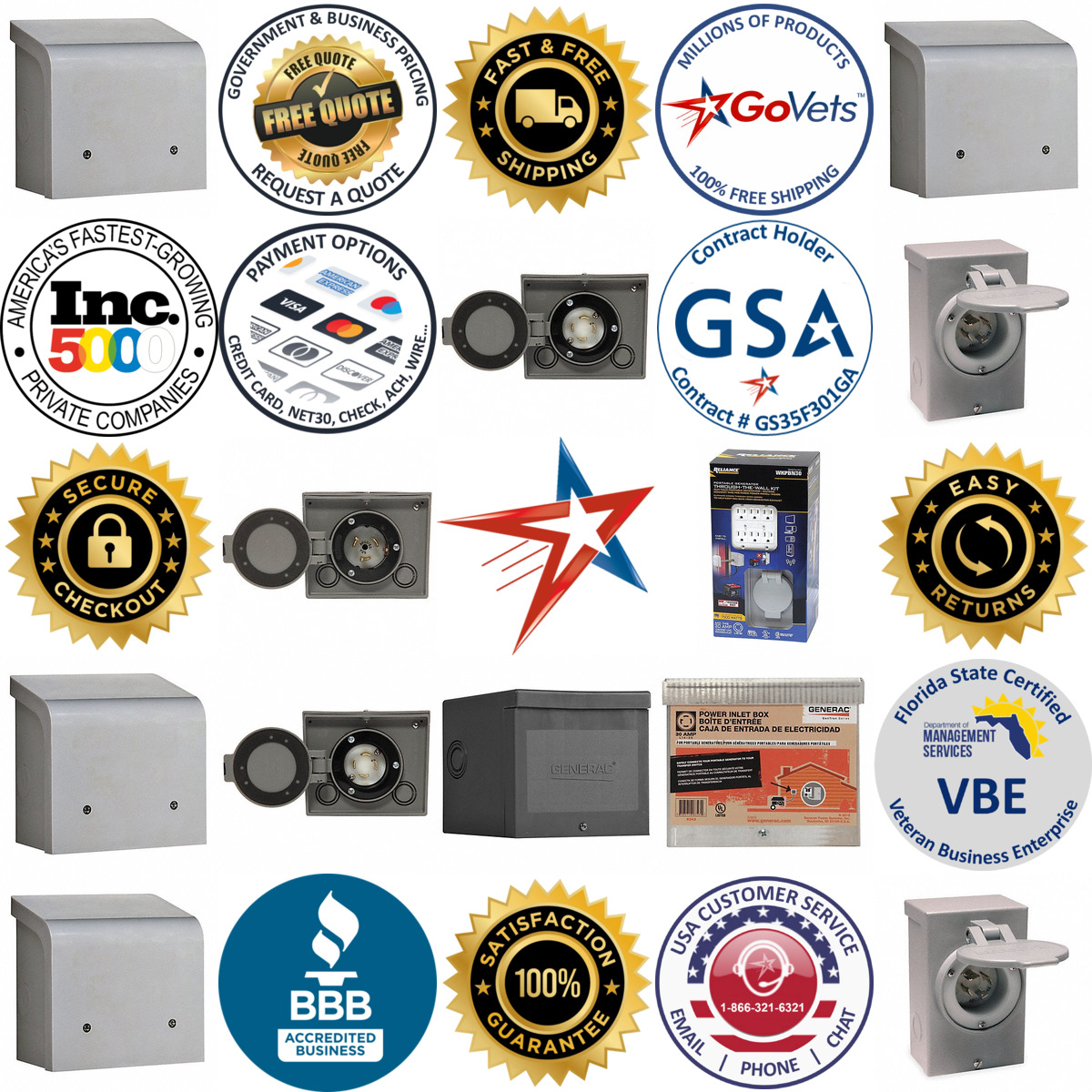 A selection of Portable Generator Power Inlet Boxes products on GoVets