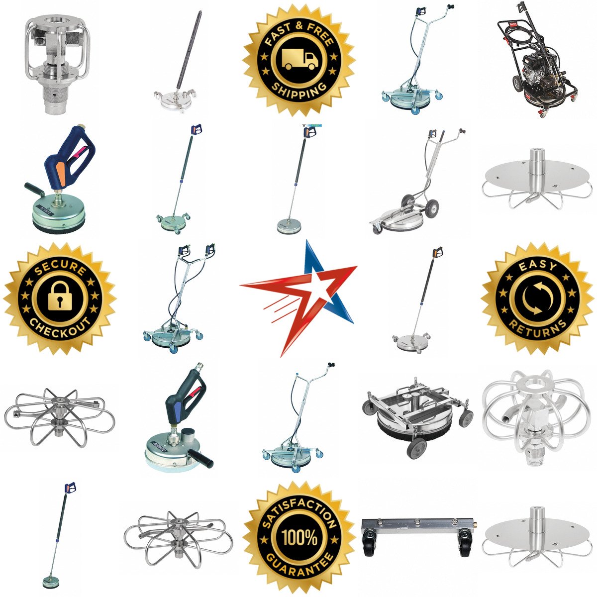 A selection of Pressure Washer Surface Cleaners and Water Brooms products on GoVets