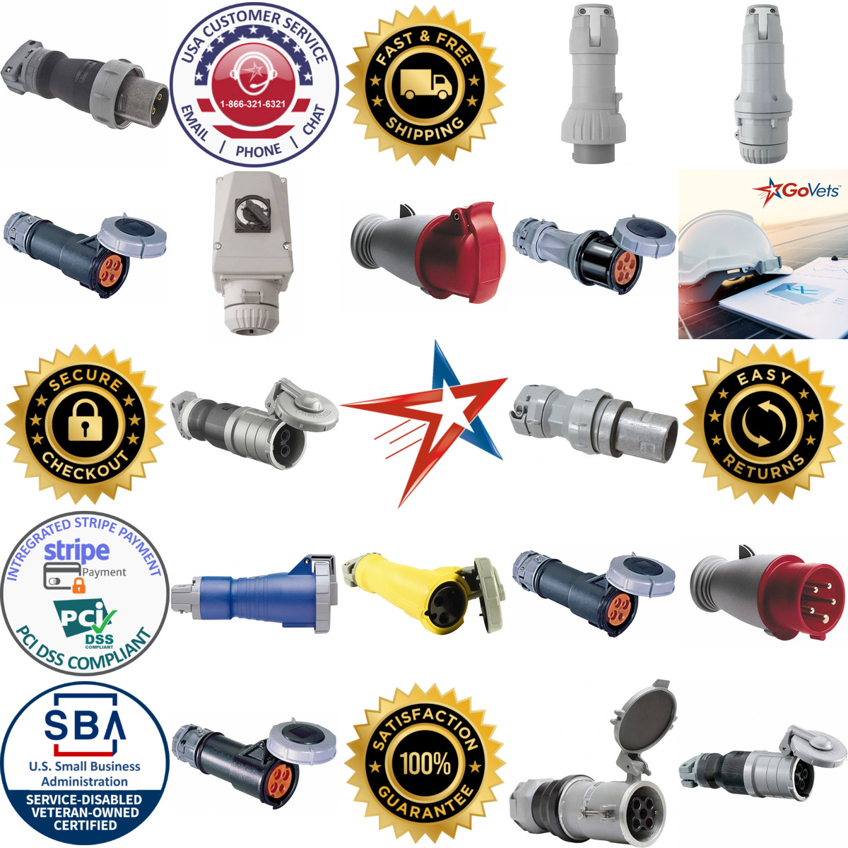 A selection of Pin and Sleeve Plugs and Connectors products on GoVets