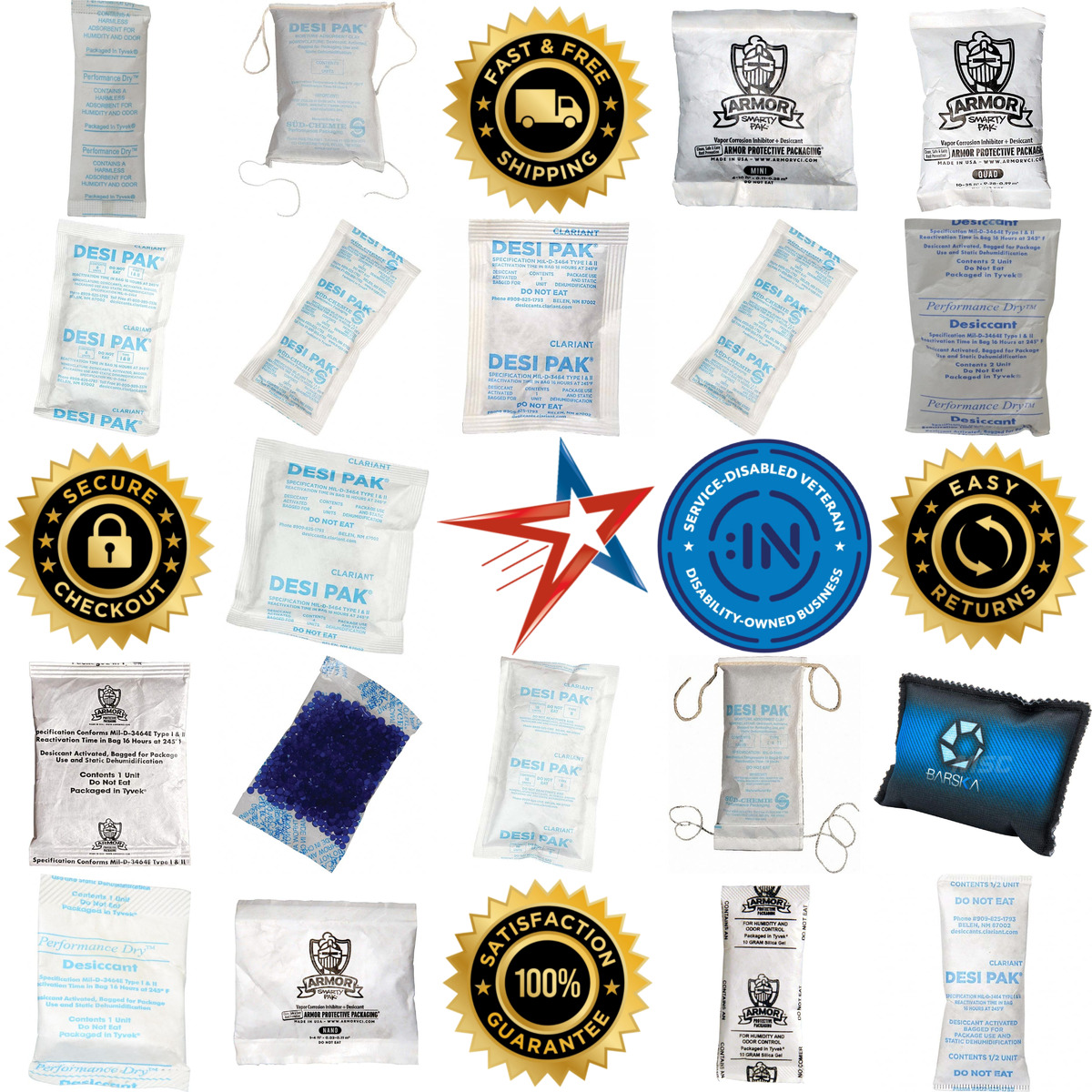 A selection of Desiccant Packets products on GoVets