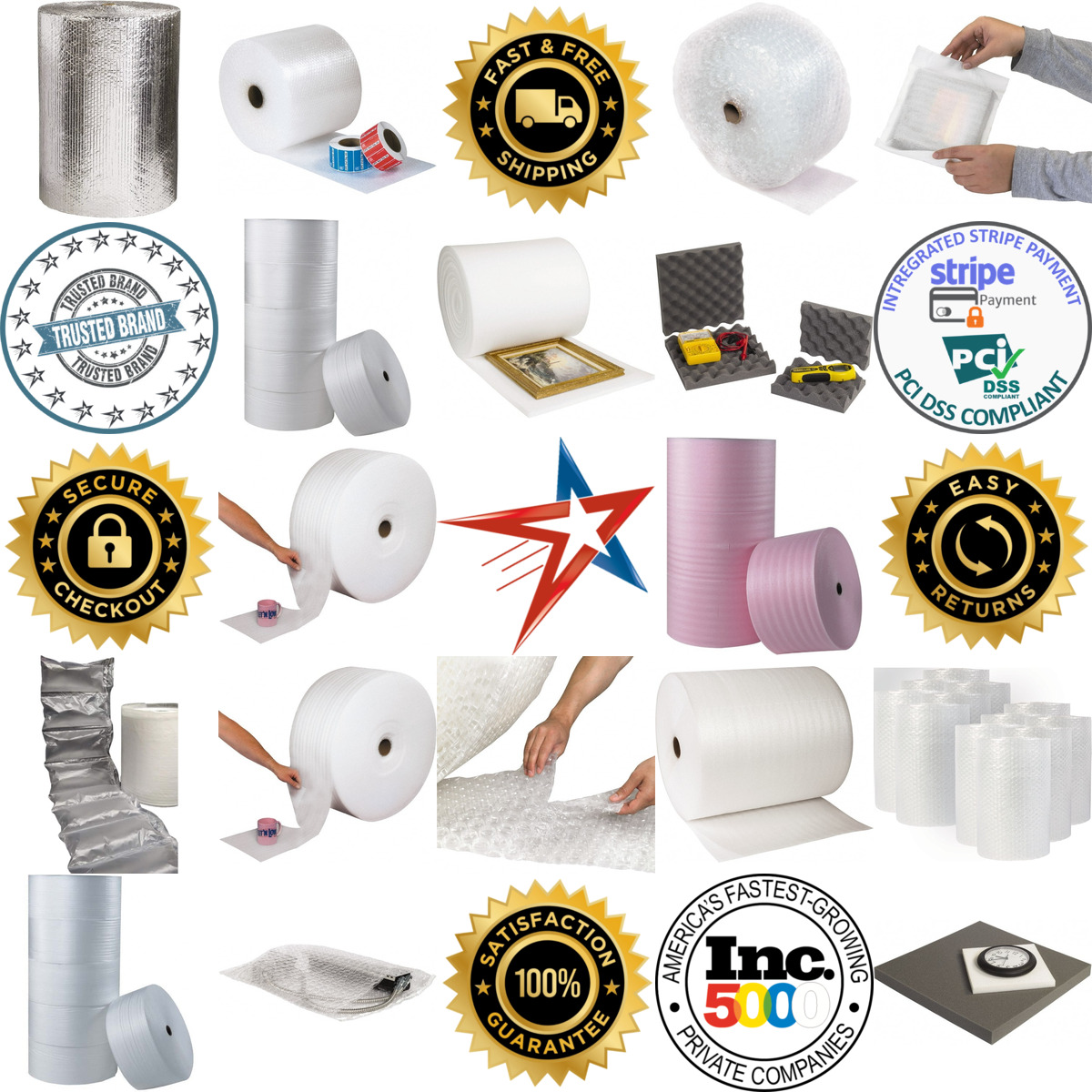 A selection of Bubble Roll and Foam Wrap products on GoVets