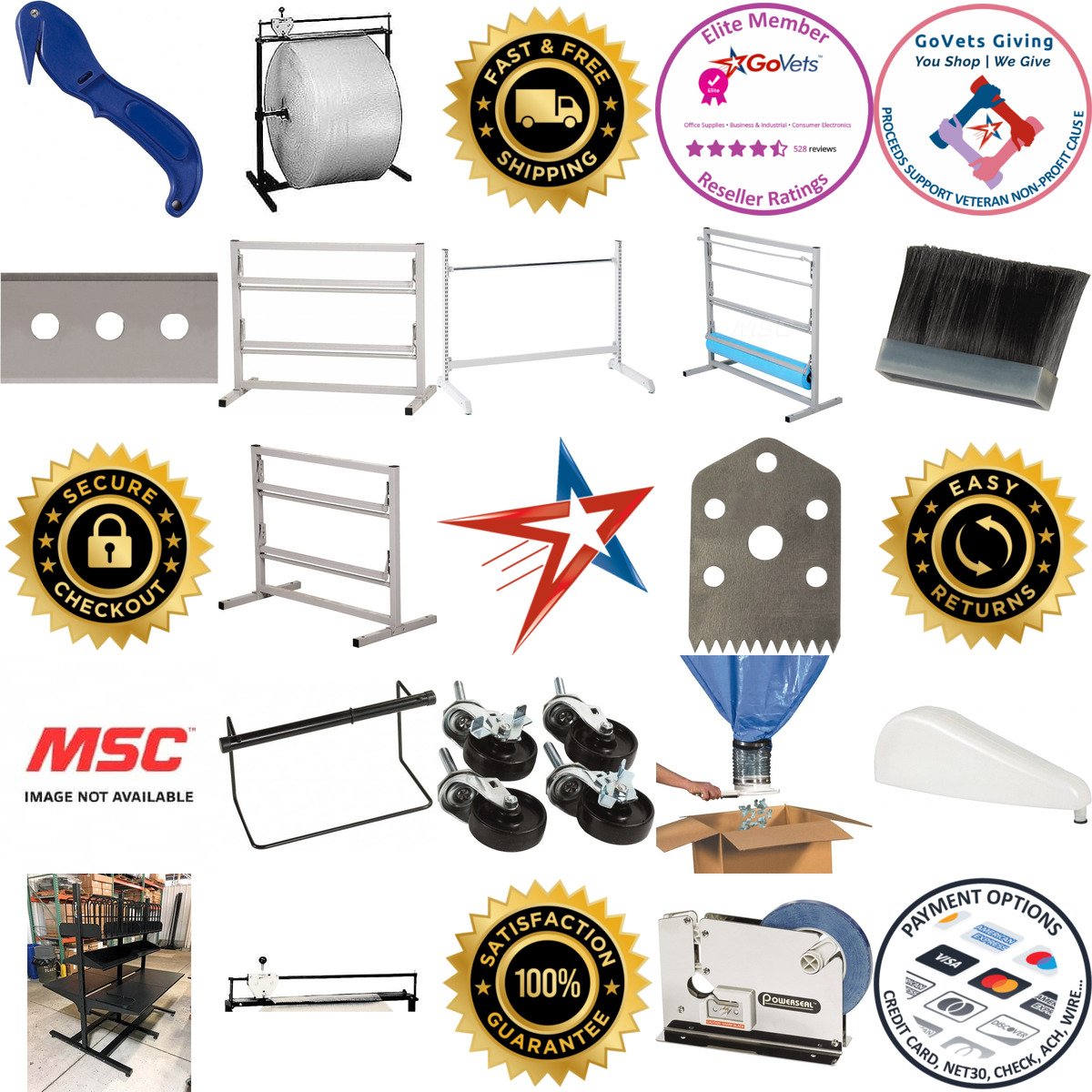 A selection of Packing Material Rotary Cutters Storage Stands and Work Stations products on GoVets