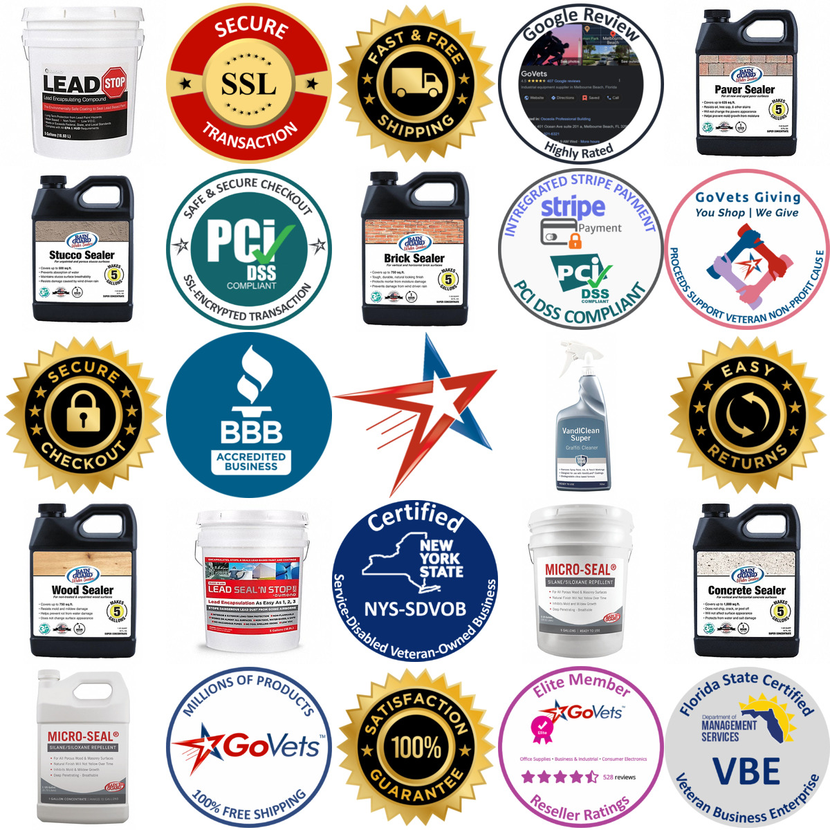 A selection of Specialty Coatings products on GoVets