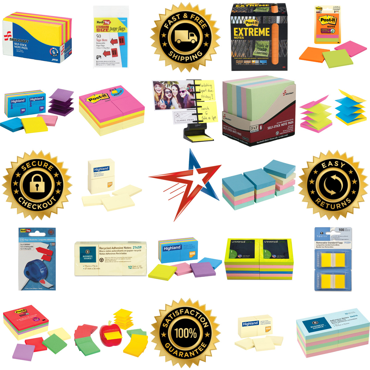 A selection of Sticky Notes and Flags products on GoVets