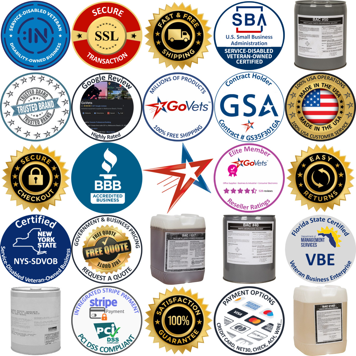 A selection of Msc products on GoVets