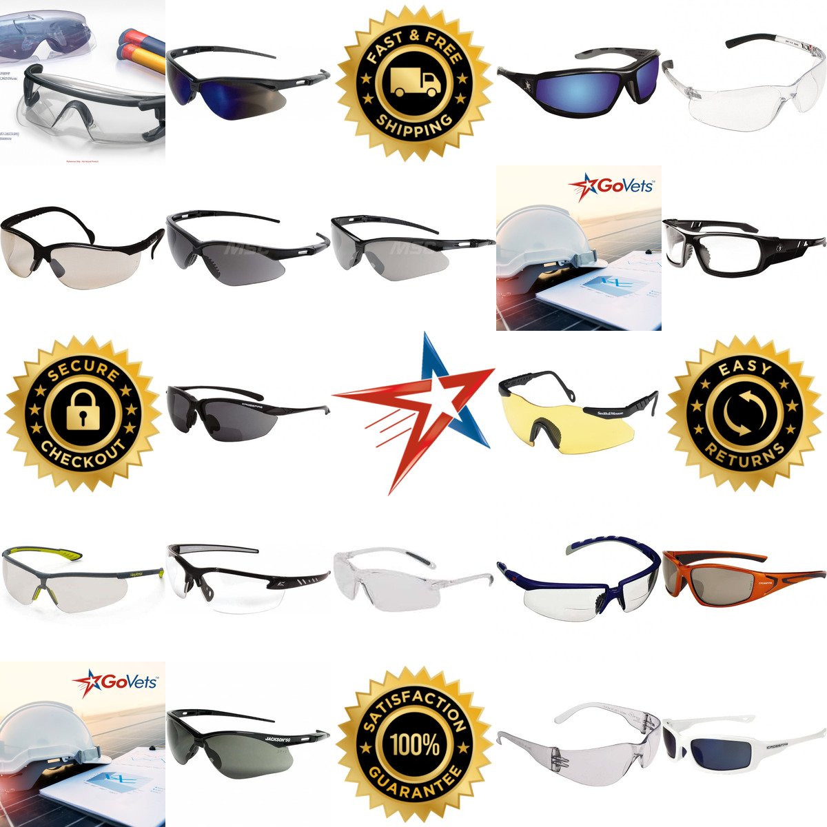 A selection of Safety Glasses and Replacement Lenses products on GoVets