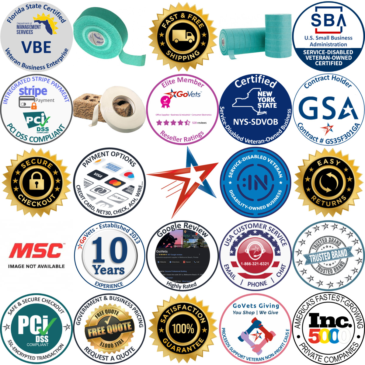 A selection of Finger Tape products on GoVets