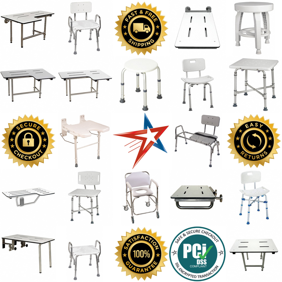 A selection of Bathroom Safety Chairs and Seats products on GoVets