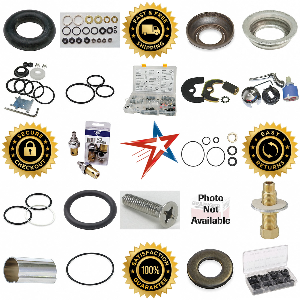 A selection of Faucet Washers o Rings and Hardware products on GoVets