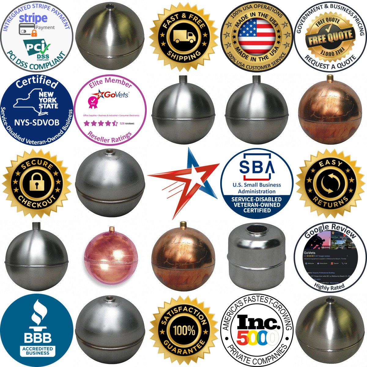 A selection of Float Balls products on GoVets