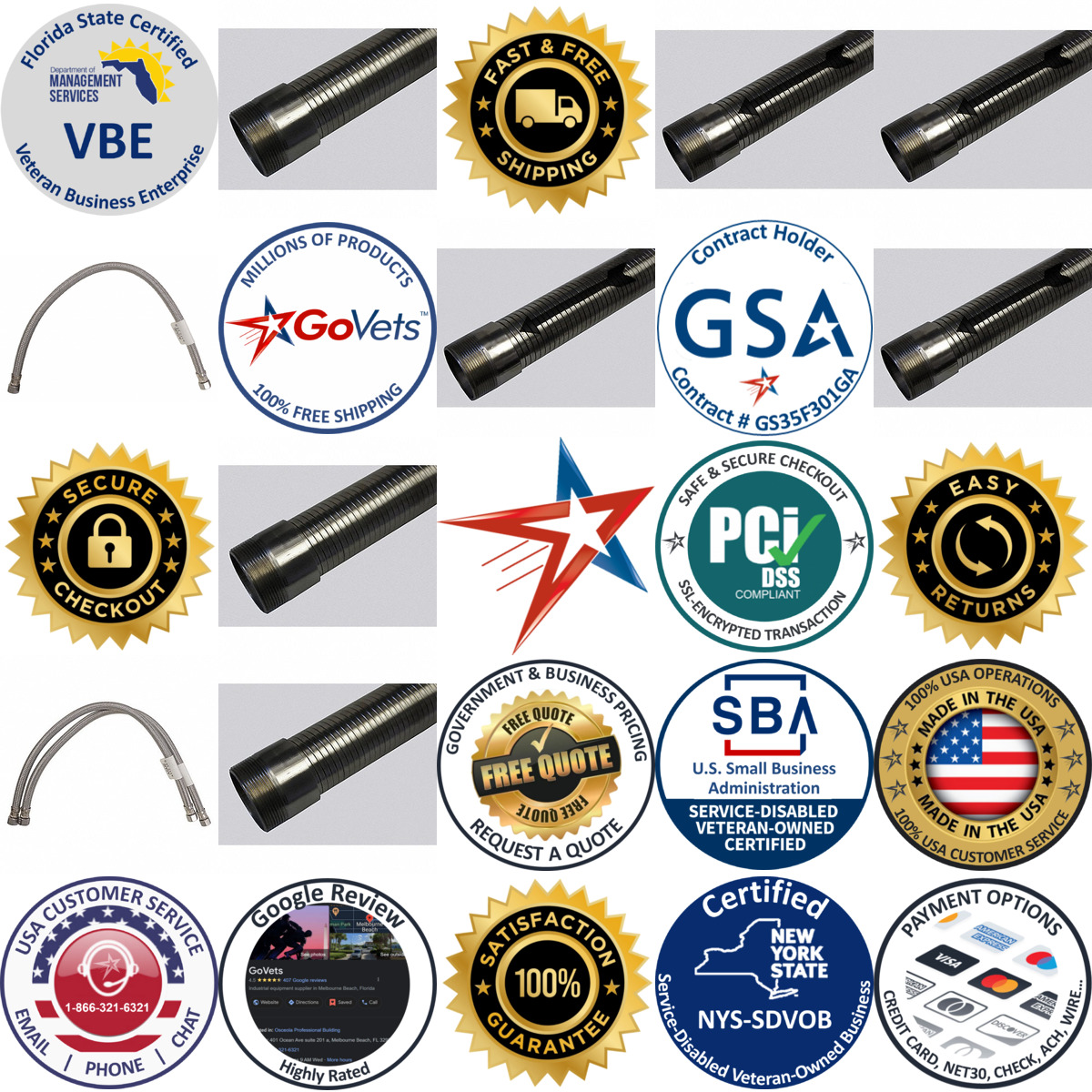 A selection of Interlocked Metal Hoses products on GoVets