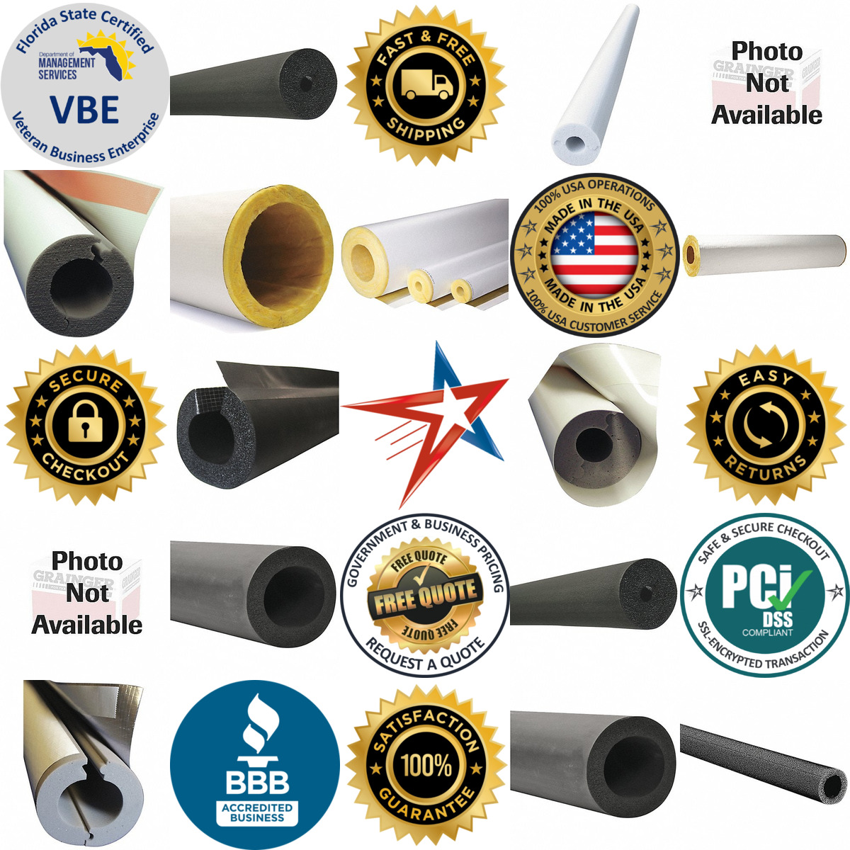 A selection of Pipe Insulation products on GoVets