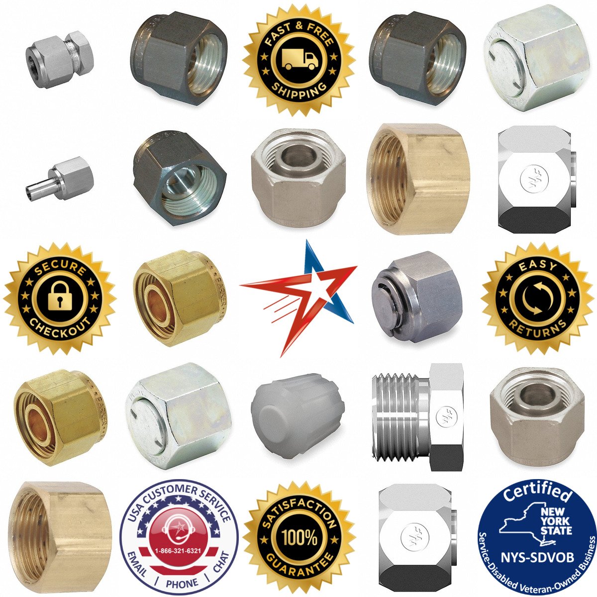 A selection of Compression Fitting Caps and Plugs products on GoVets