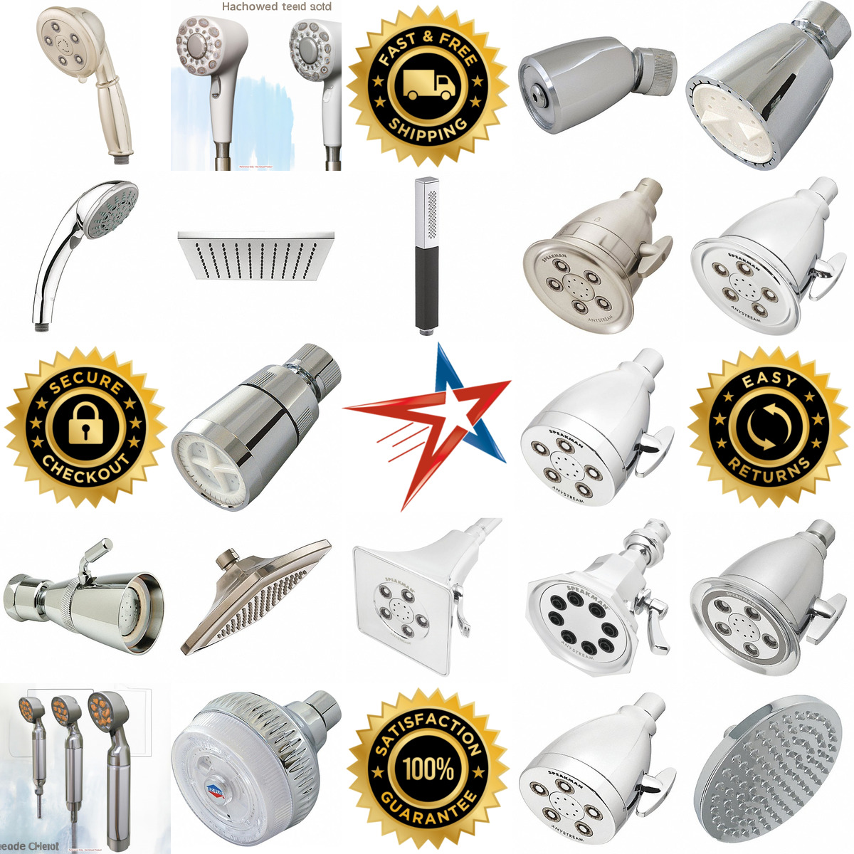 A selection of Fixed and Handheld Showerheads products on GoVets