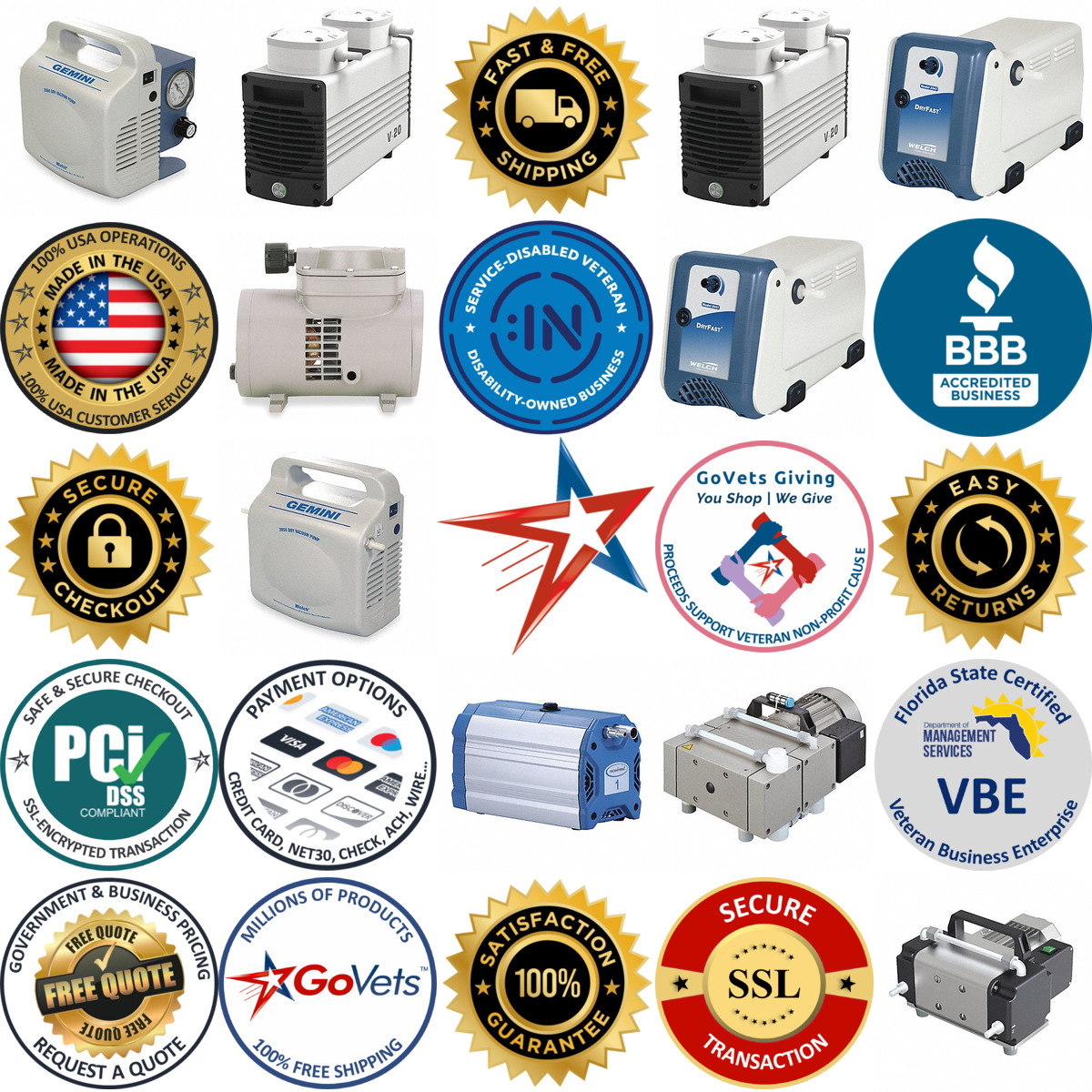 A selection of Diaphragm Vacuum Pumps products on GoVets