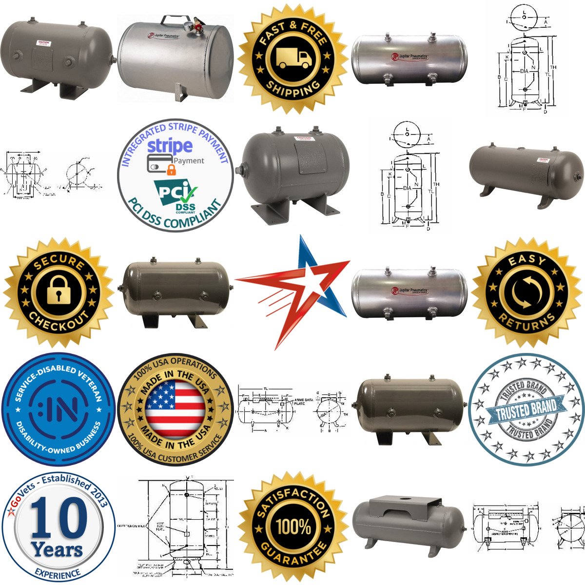 A selection of Compressed Air Tanks and Receivers products on GoVets