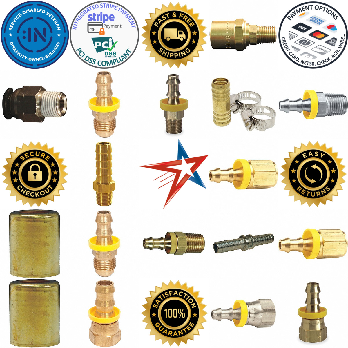 A selection of Multipurpose Push on Barbed Hose Fittings products on GoVets