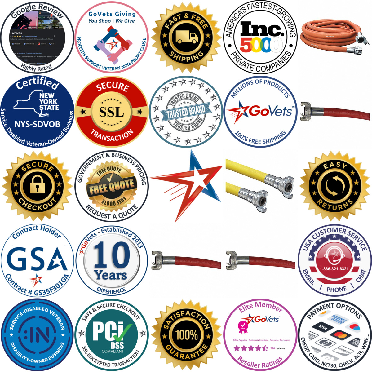 A selection of Jack Hammer Hoses products on GoVets