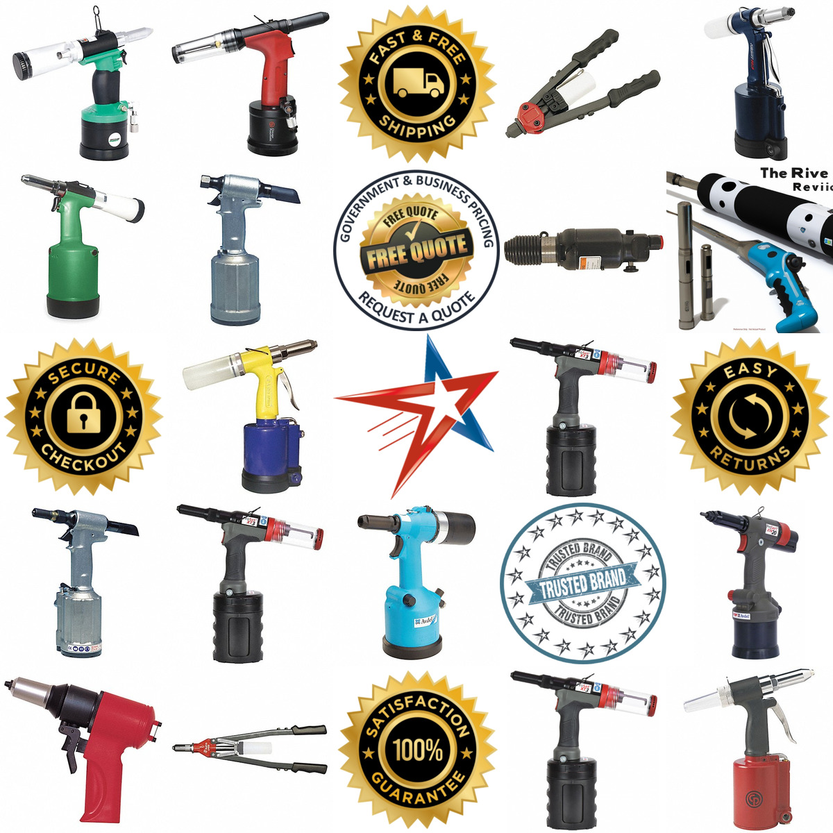 A selection of Air Powered Riveting Tools products on GoVets