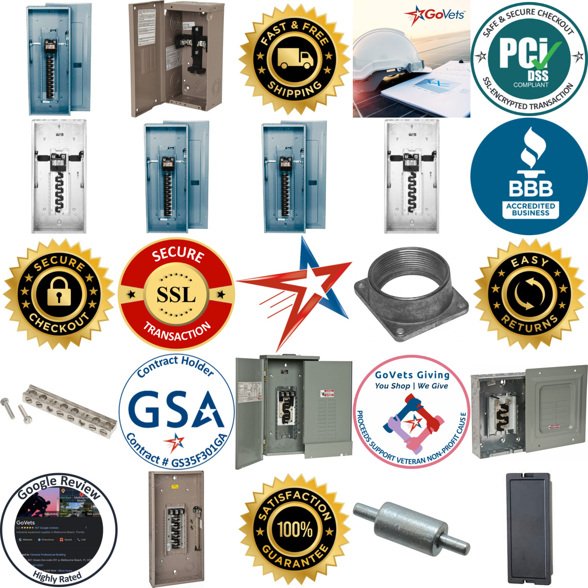 A selection of Load Centers and Accessories products on GoVets