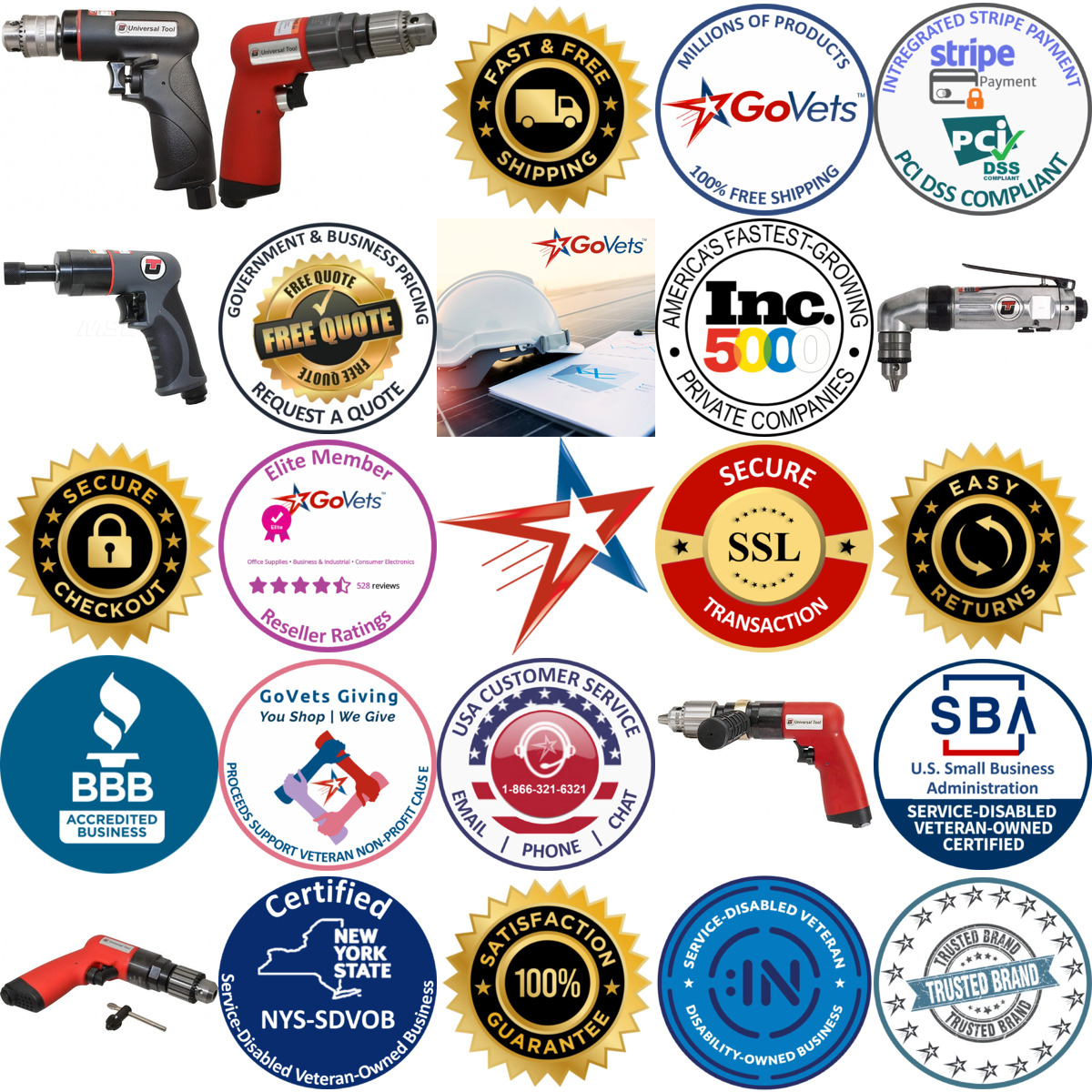 A selection of Universal Tool products on GoVets