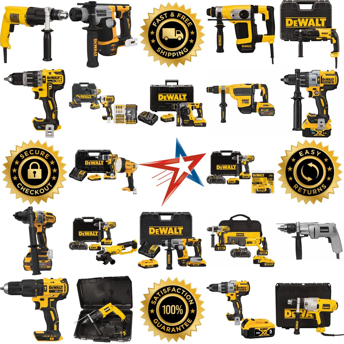 A selection of Dewalt products on GoVets