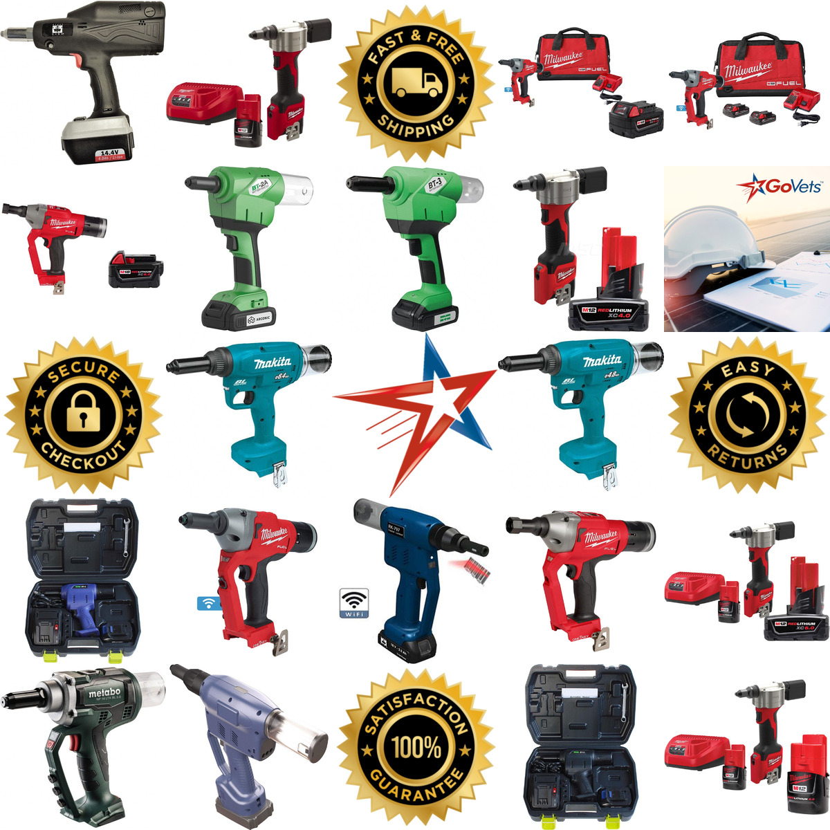 A selection of Cordless Riveters products on GoVets