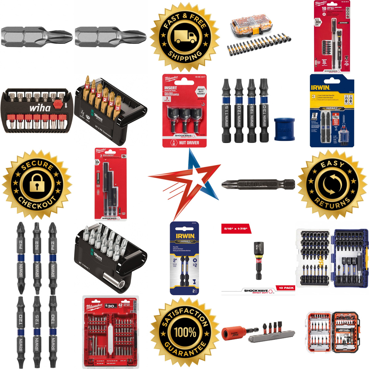 A selection of Power and Impact Screwdriver Bit Sets products on GoVets