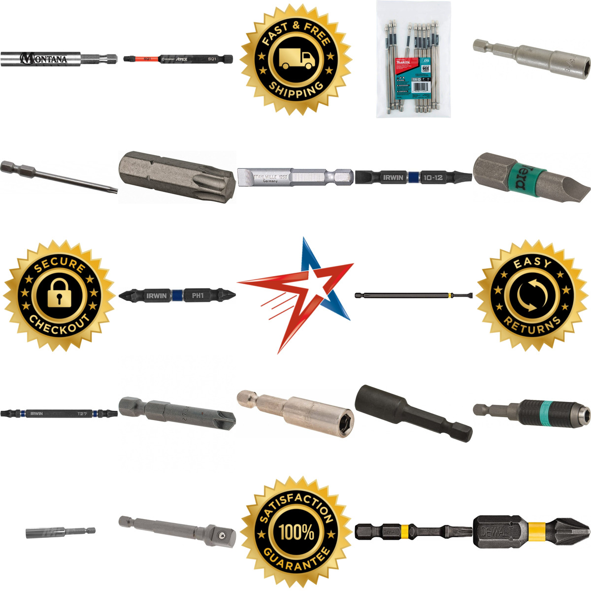 A selection of Power and Impact Screwdriver Bits and Holders products on GoVets