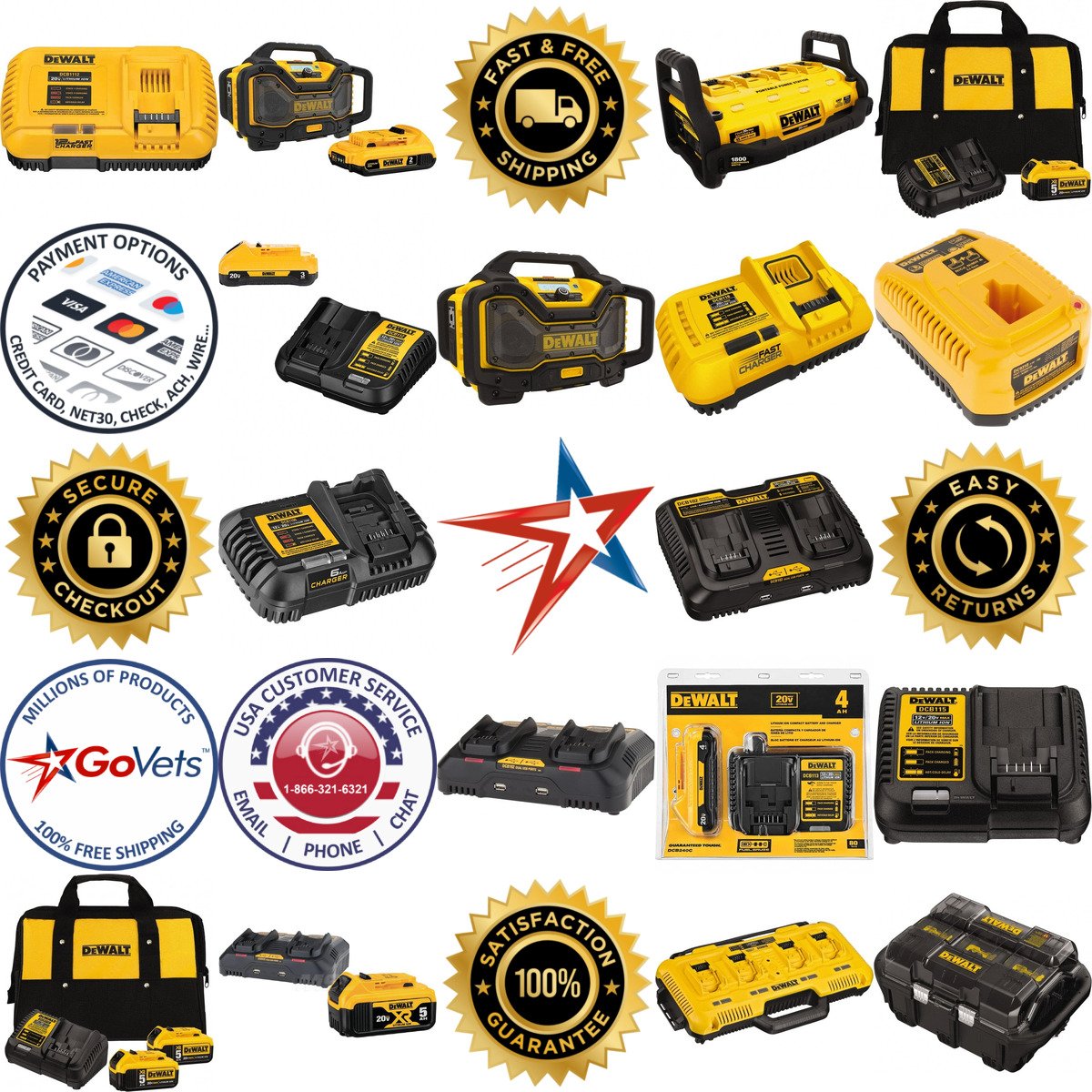 A selection of Dewalt products on GoVets