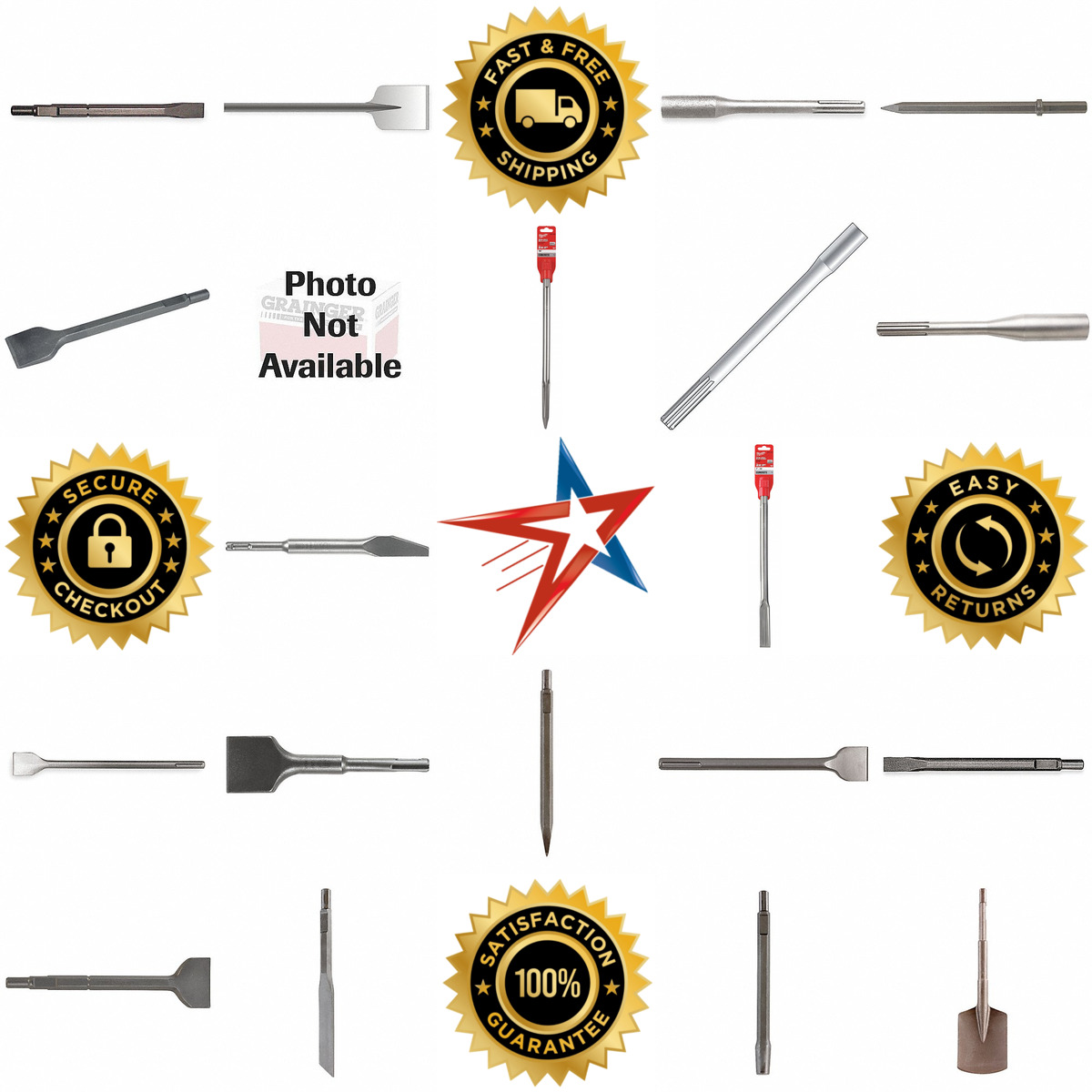 A selection of Chisel Bits For Concrete and Masonry products on GoVets