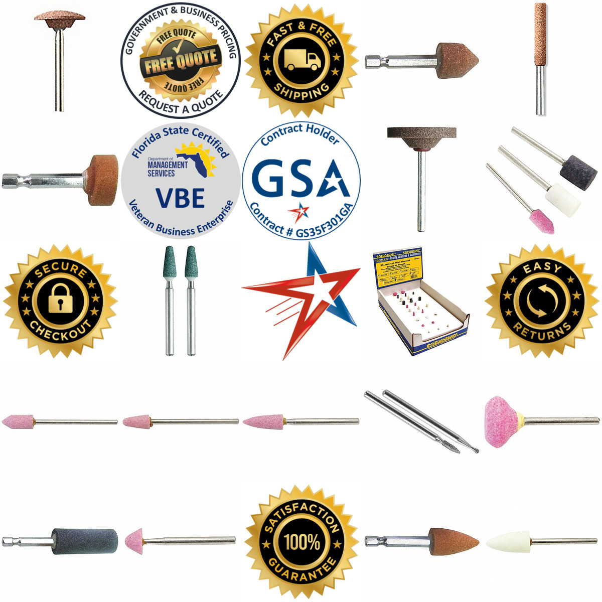 A selection of Abrasive Points For Rotary Tools products on GoVets