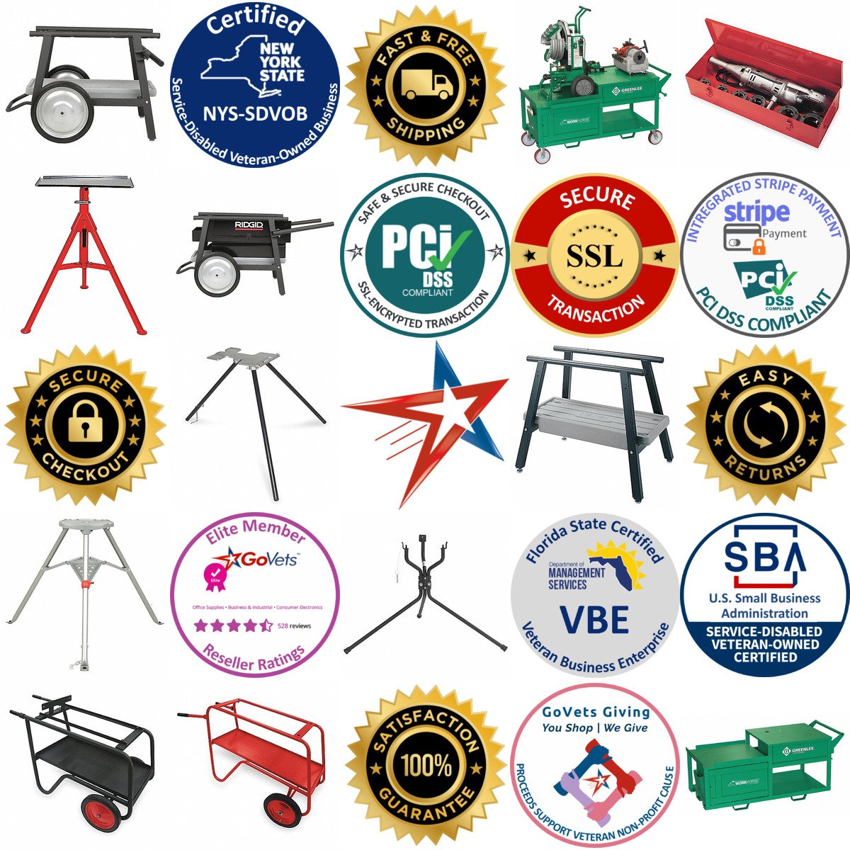 A selection of Pipe Threading Machine Cases Carts and Stands products on GoVets