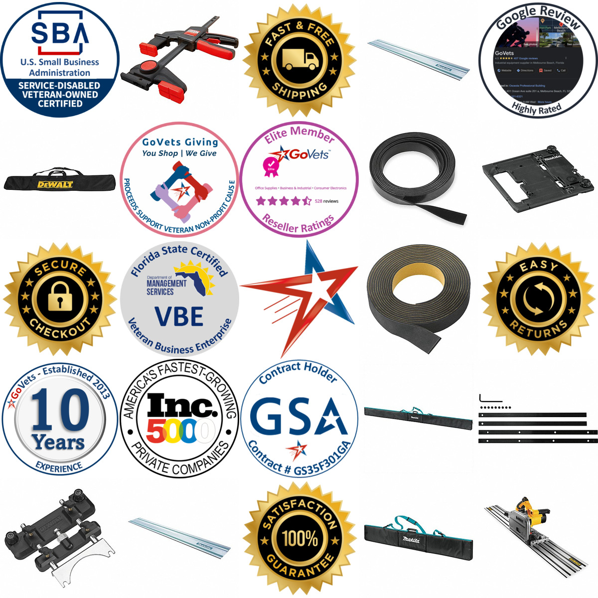 A selection of Track Saw Tracks and Accessories products on GoVets