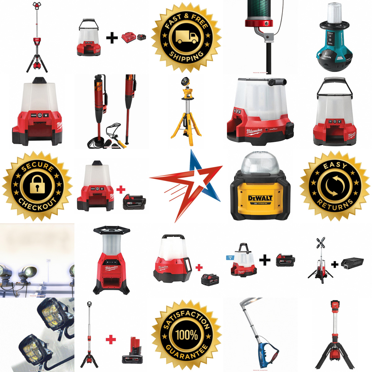 A selection of Cordless Jobsite Lights products on GoVets