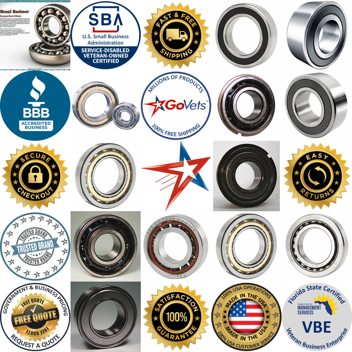 A selection of Angular Contact and Precision Ball Bearings products on GoVets