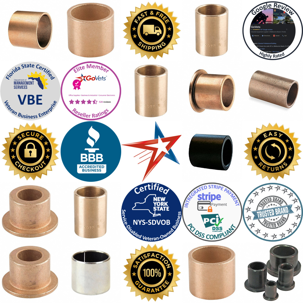 A selection of Sleeve and Flanged Sleeve Plain Bearings products on GoVets