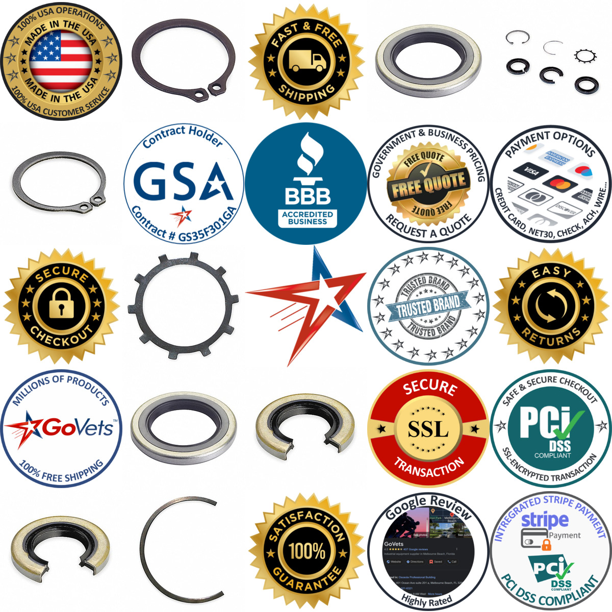 A selection of Linear Rings and Seals products on GoVets