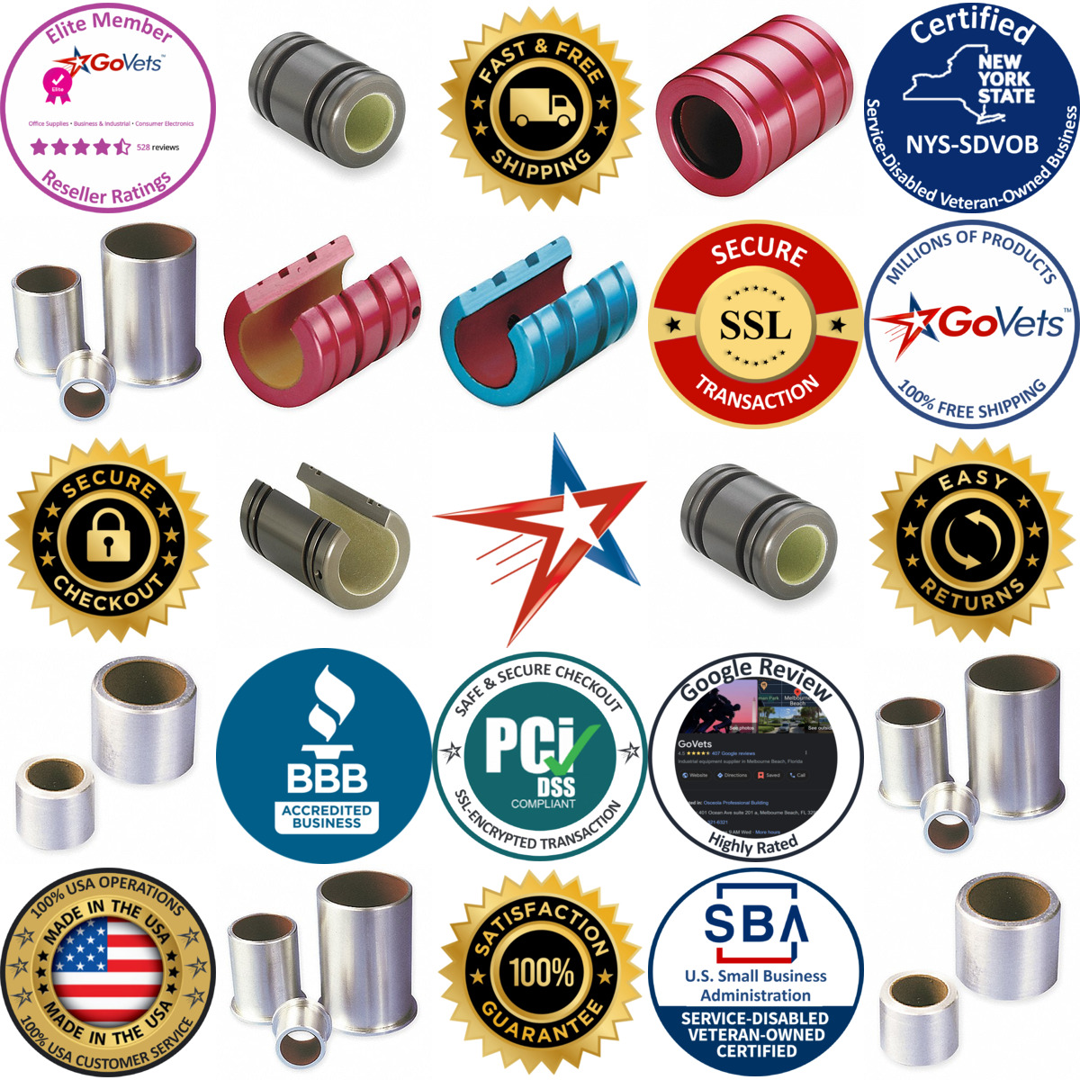 A selection of Linear Sleeve and Plain Bearing products on GoVets