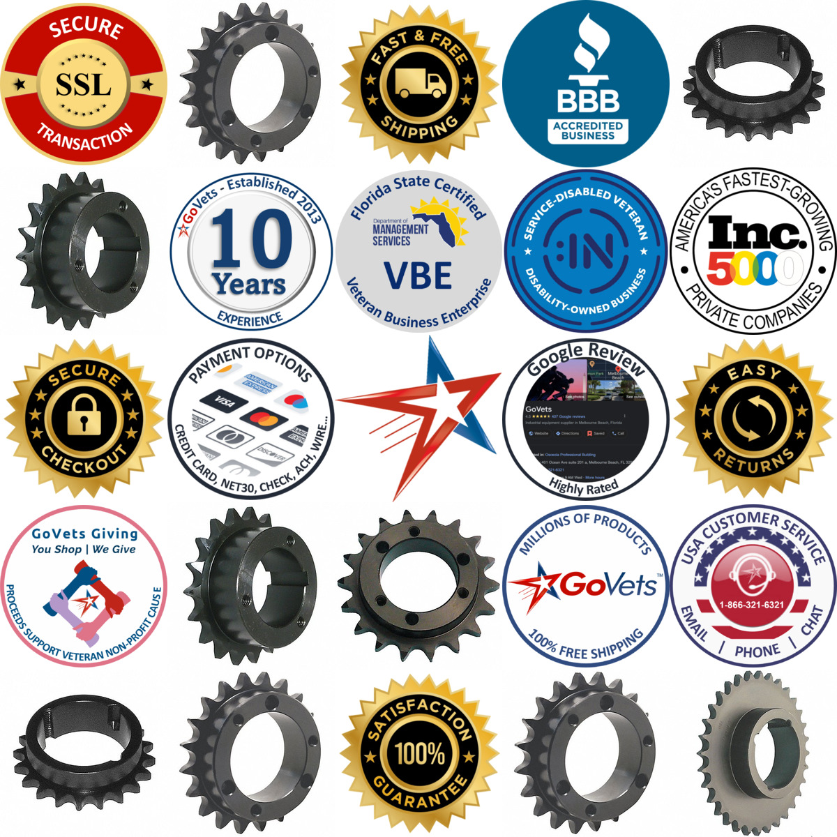 A selection of Bushing Bore Roller Chain Sprockets products on GoVets