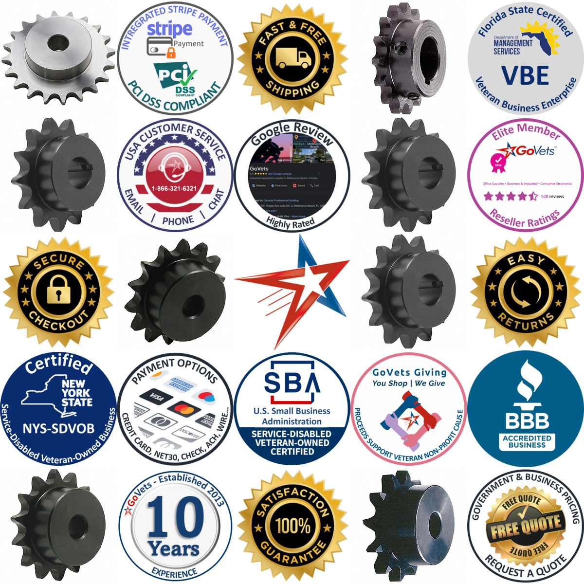 A selection of Finished and Plain Bore Roller Chain Sprockets products on GoVets