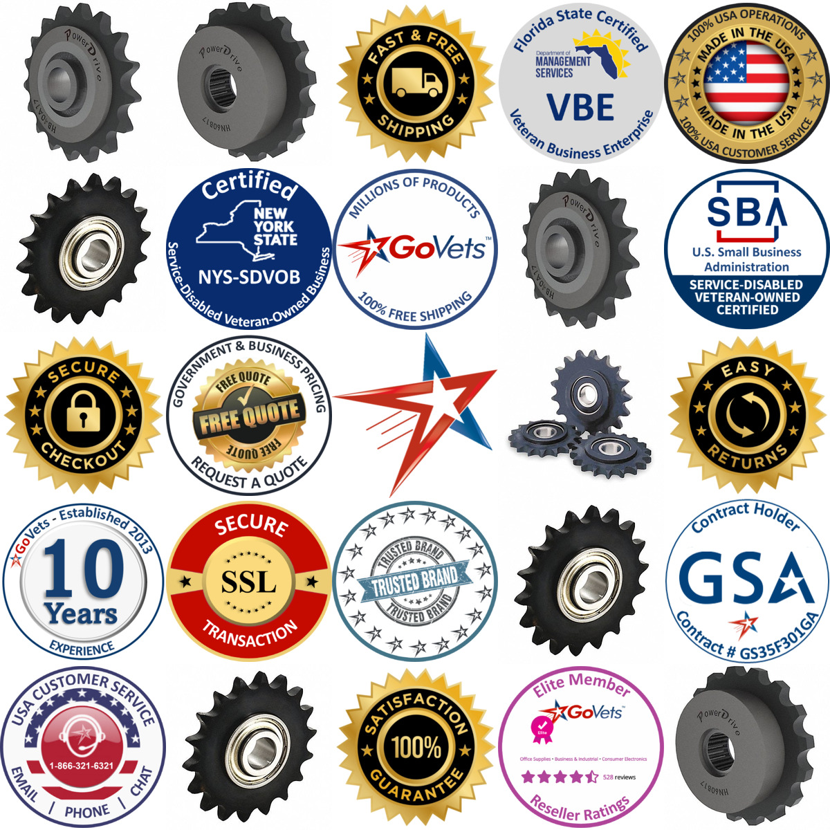 A selection of Roller Chain Idler Sprockets products on GoVets