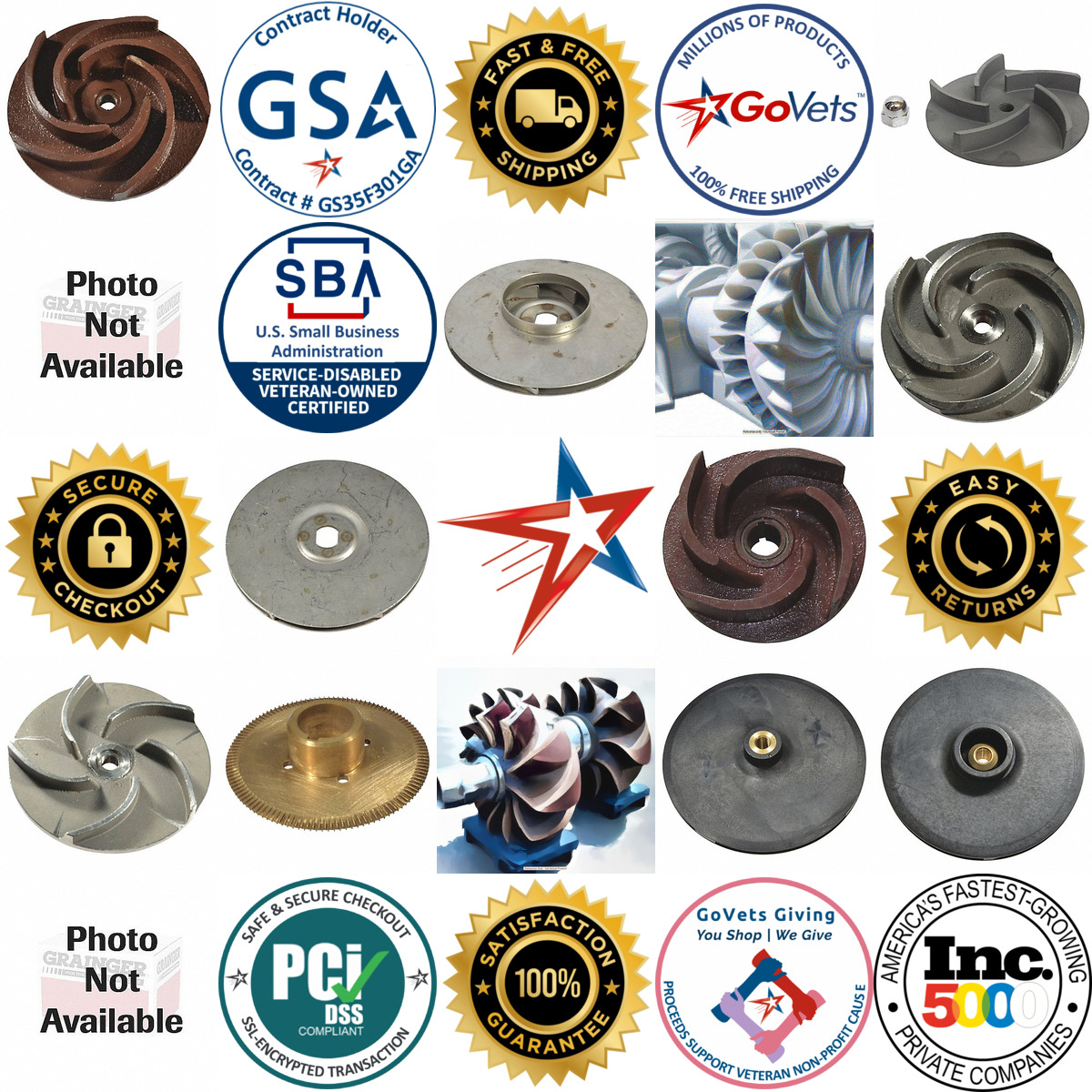 A selection of Centrifugal Pump Impellers products on GoVets