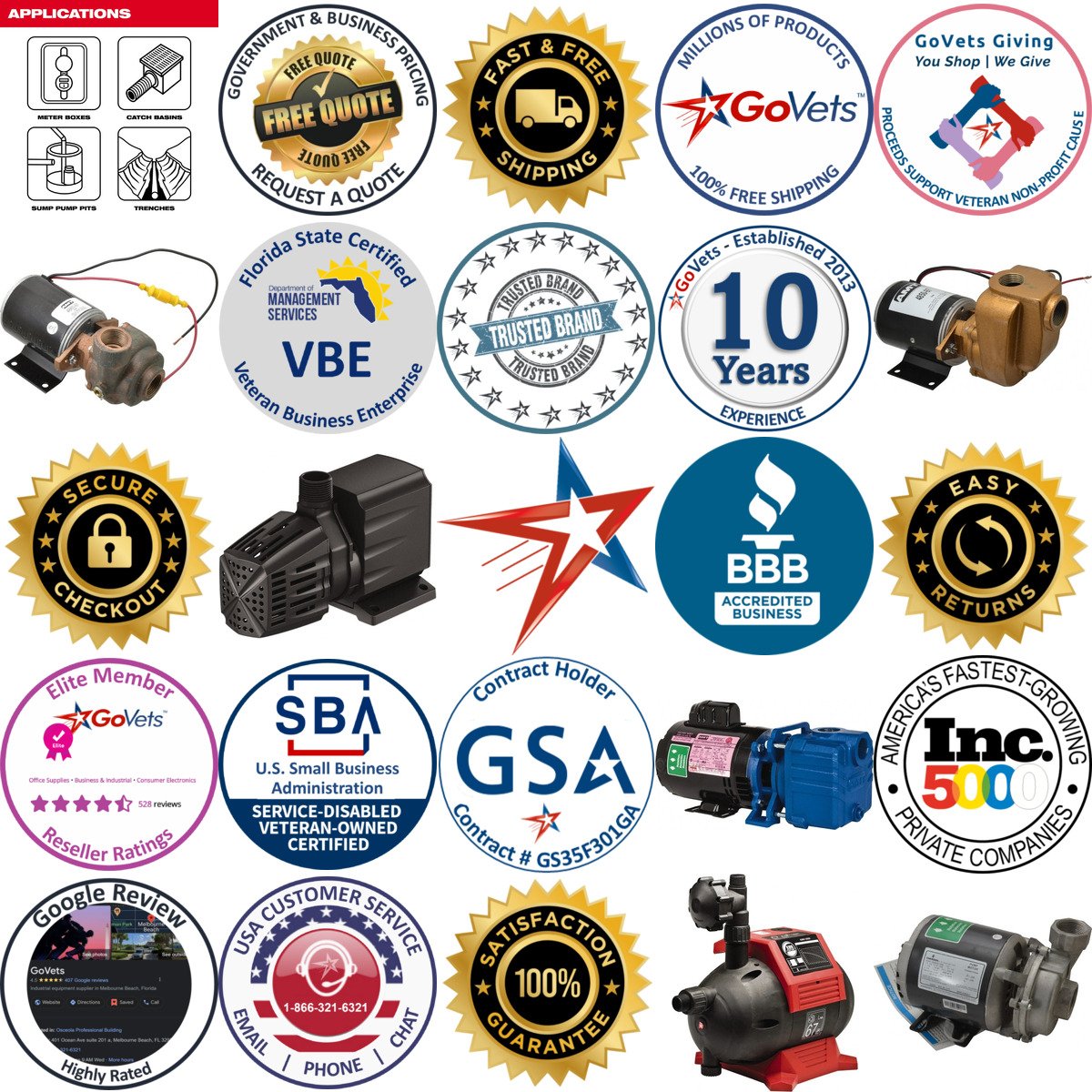 A selection of Utility Pumps products on GoVets