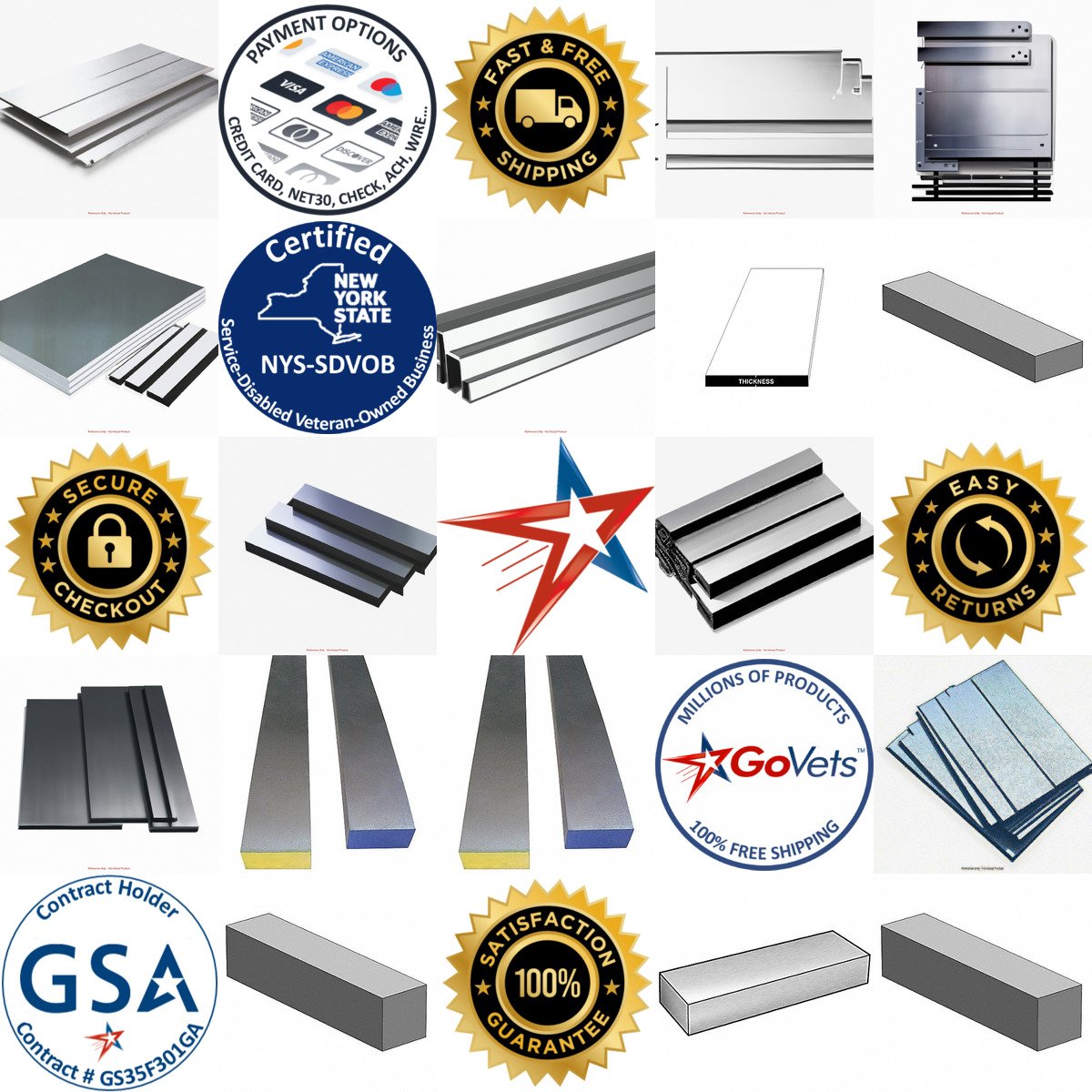 A selection of Alloy Steel Flat Rectangular and Square Bars products on GoVets