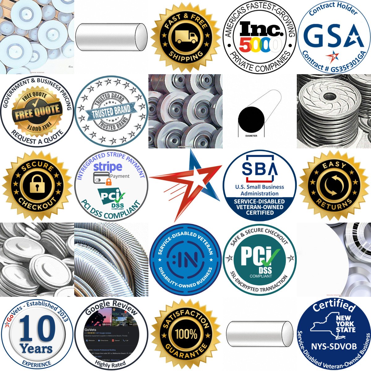 A selection of Aluminum Discs and Rods products on GoVets