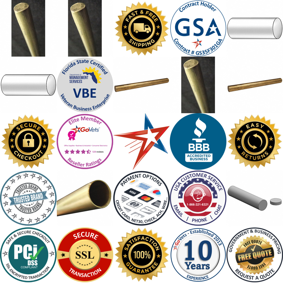 A selection of Brass Rod Stock products on GoVets